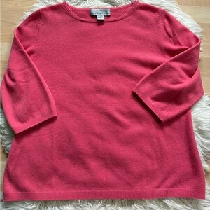 Precious Fibers Pink 3/4 Sleeve Cashmere Sweater 1X